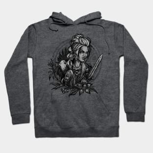 Valkyrie with deadly nightshade - tattoo style Hoodie